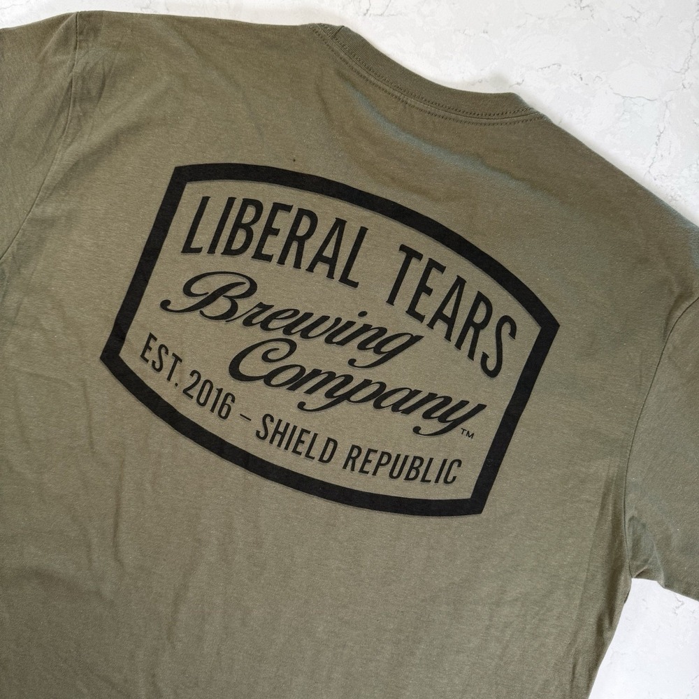 Shield Republic Liberal Tears Brewing Company Republican T-Shirt Green Large